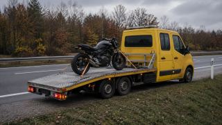 Motocykl przygotowany do transportu – Otwock